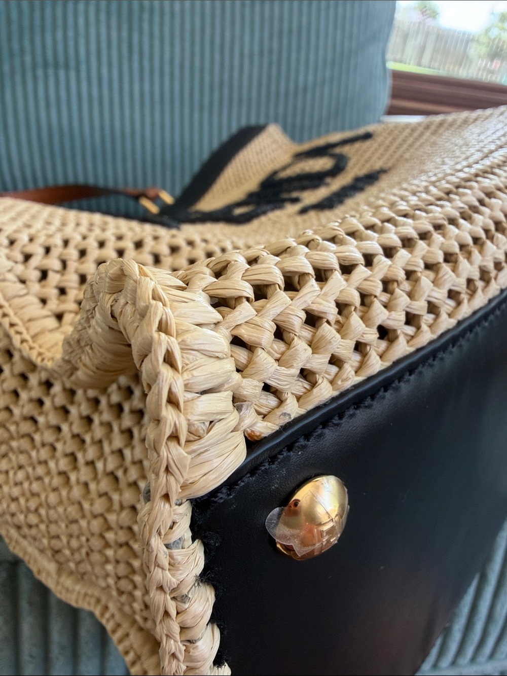 Fendi Peekaboo X-Tote - Beige Raffia - Medium - Picture 6 of 8